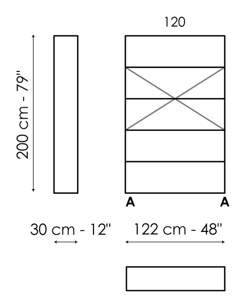 Kaos Bookshelf by Bonaldo, size drawing 4