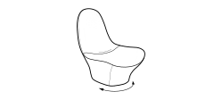 Manta Armchair by Ditre Italia, size drawing: Swivel armchair