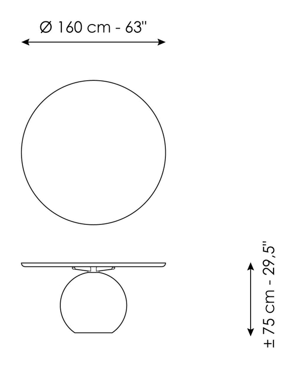 Circus Dining Table by Bonaldo, size drawing 2