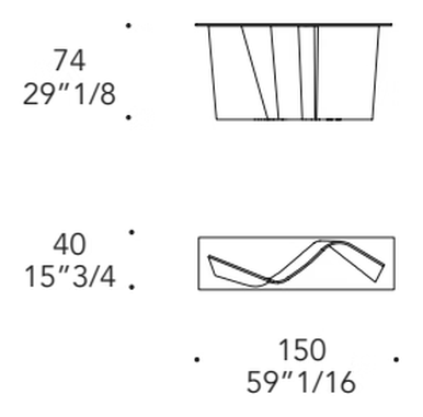 Esse Console Glass Top by Reflex, size drawing 1