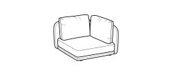 Avalon Sofa by Ditre Italia, size drawing: Square corner