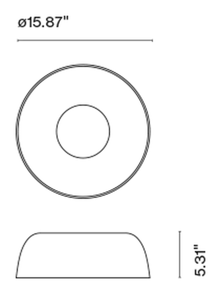 Djembé Ceiling Lamp by Marset, size drawing: Djembé 42.13