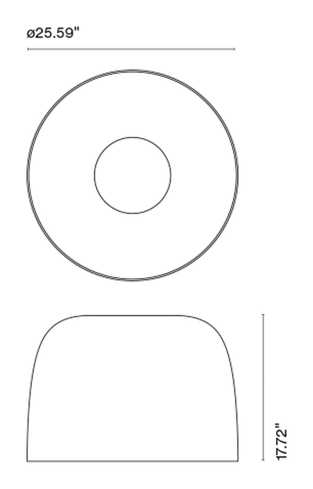 Djembé Ceiling Lamp by Marset, size drawing: Djembé 65.45