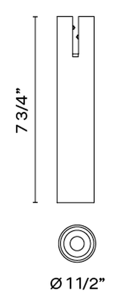Bind Track Lighting System by Vibia, size drawing: Models 6525, 6529