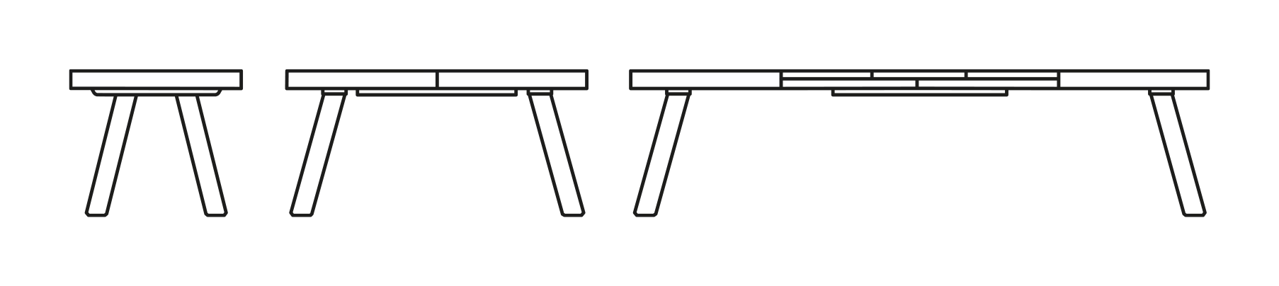 Bold Dining Table by Connubia, size drawing