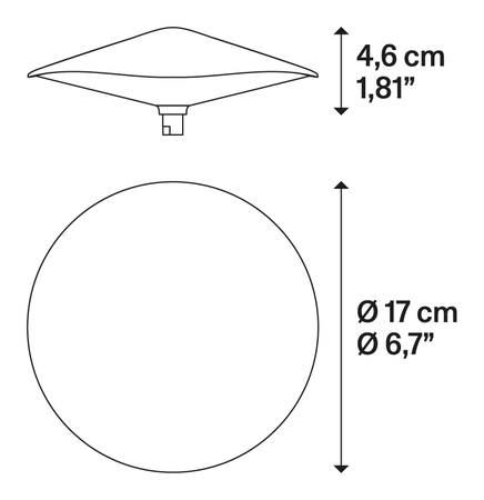 Kinno Outdoor Light by Lodes, size drawing