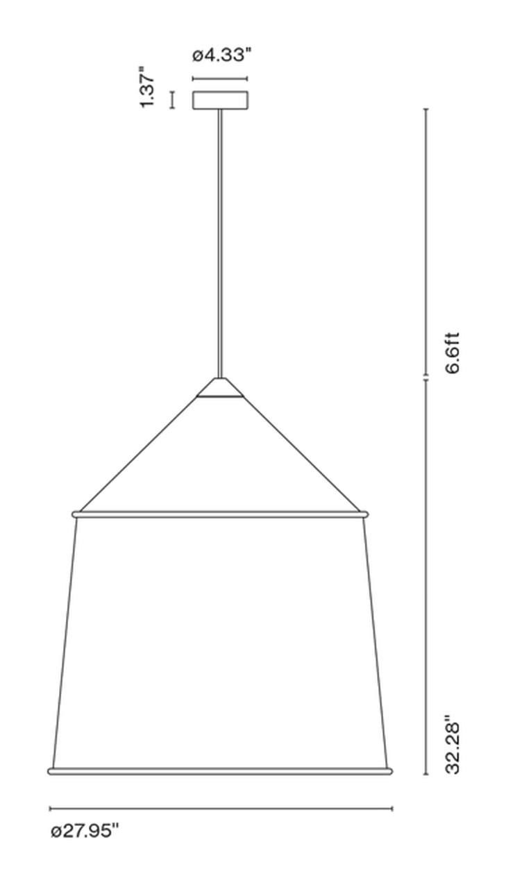 Jaima Pendant Lamp E26 Indoor by Marset, size drawing: Jaima 71