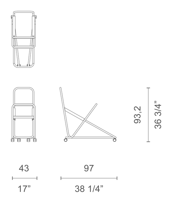 Newood Chair by Cappellini, size drawing: CAR_2