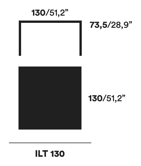 ILtavolo Dining Table by Opinion Ciatti, size drawing: ILT 130