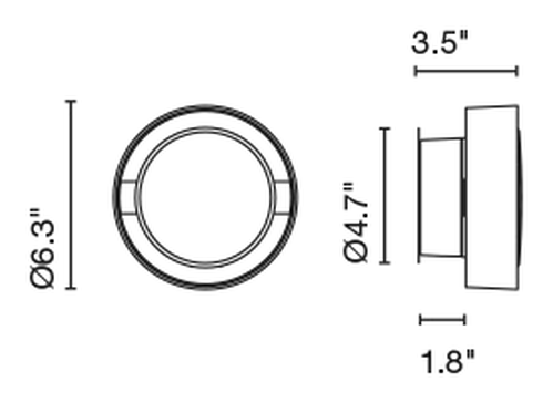 Plaff-on! Wall Lamp Indoor by Marset, size drawing: Plaff-on! 16