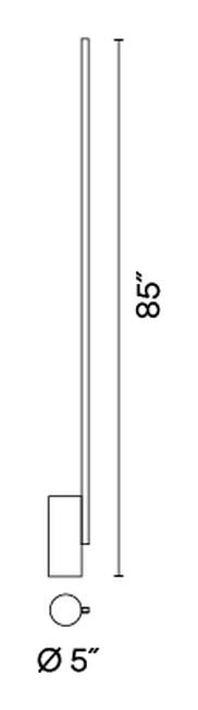 Sticks Solo Floor Lamp by Vibia, size drawing: Model 7348
