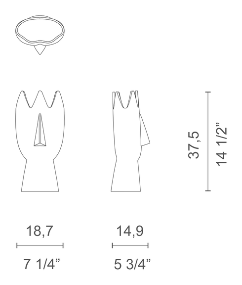 Diavoletti Family Vase Collection by Cappellini, size drawing: PO_1801