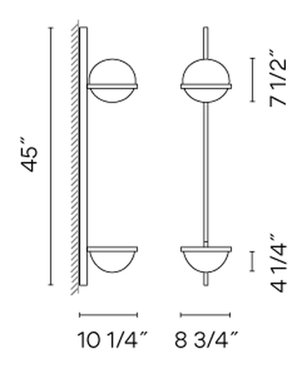 Palma Lighting Collection by Vibia, size drawing: Model 3714