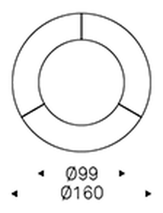 Atrium Ker-Wood Round Dining Table by Cattelan Italia, size drawing 2