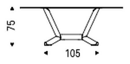 Planer Crystalart Dining Table by Cattelan Italia, size drawing 3