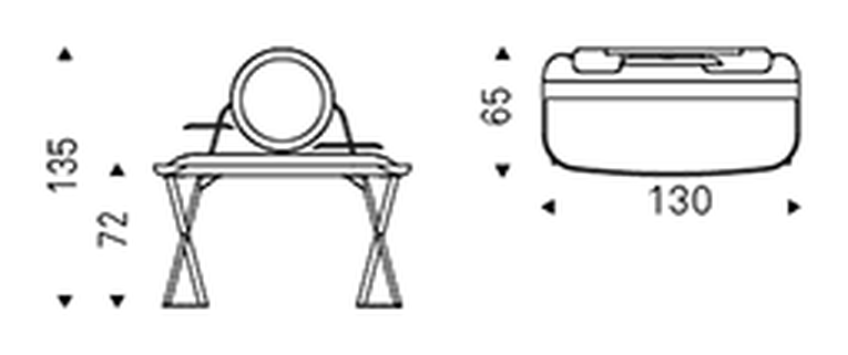 Cocoon Trousse Keramik Vanity by Cattelan Italia, size drawing
