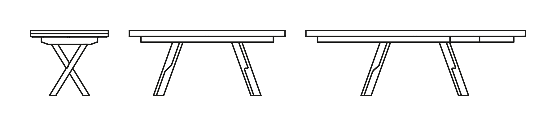 Master Dining Table by Connubia, size drawing