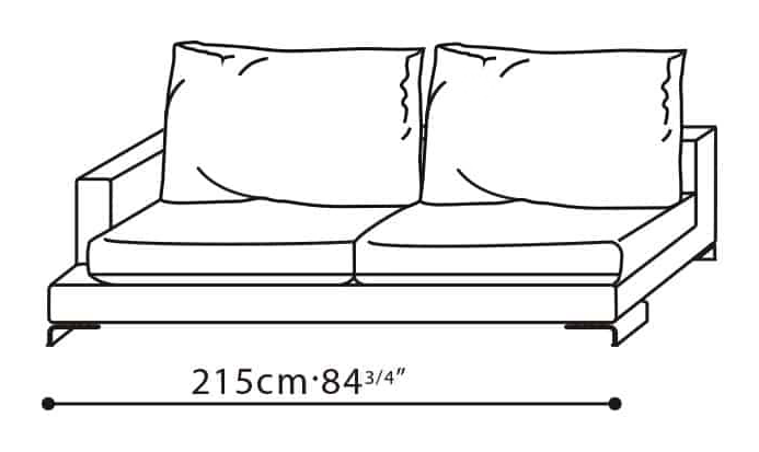 LazyTime Sofa by Camerich, size drawing: C0150005