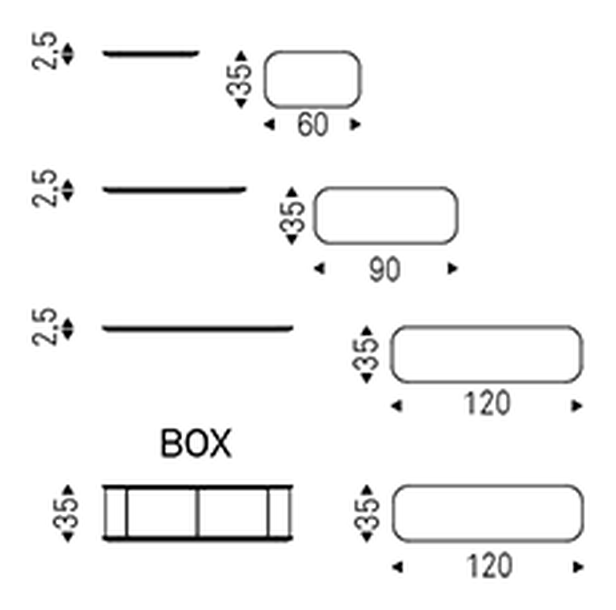 Harbour Modular Bookcase by Cattelan Italia, size drawing 2