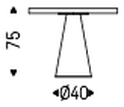 Saturno Keramik Bistrot Table by Cattelan Italia, size drawing 1
