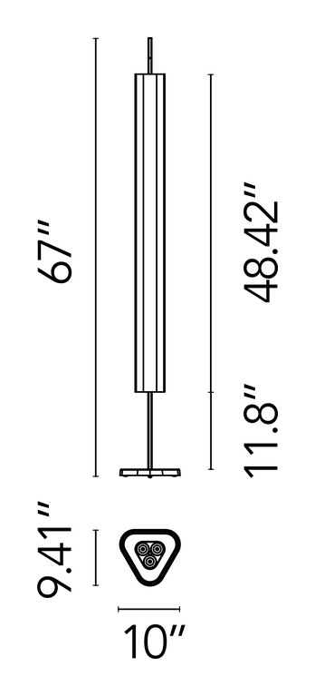 Emi Floor Lamp by Flos, size drawing