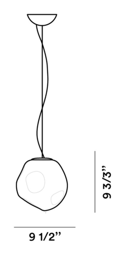 Hoba Pendant Lamp by Foscarini, size drawing: Hoba Media