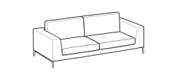 Artis Sofa by Ditre Italia, size drawing: 3-seat maxi sofa