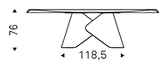 Scott Wood Dining Table by Cattelan Italia, size drawing 4