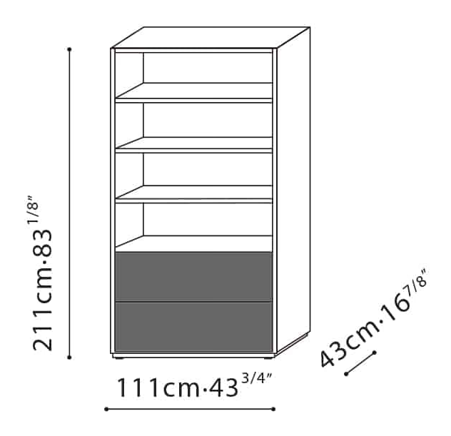 Content Cabinet 03/04 by Camerich, size drawing: CF400104
