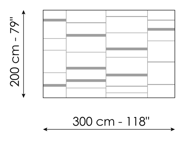Lomé Rug by Bonaldo, size drawing: Lomé 200 x 300
