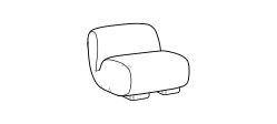 Wallaby Armchair by Ditre Italia, size drawing