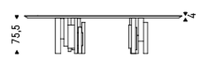 Skyline Wood Dining Table by Cattelan Italia, size drawing 3