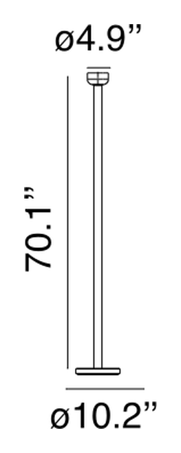 Bellhop Floor Lamp by Flos, size drawing