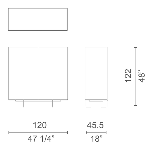 Uni Cabinet by Cappellini, size drawing: UN_9Q