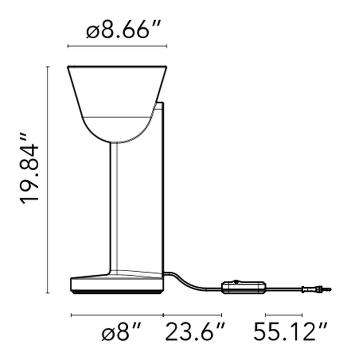 Céramique Table Lamp by Flos, size drawing: Céramique Up