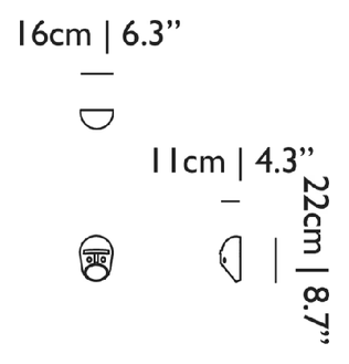 The Party Wall Lamp by Moooi, size drawing: Bert