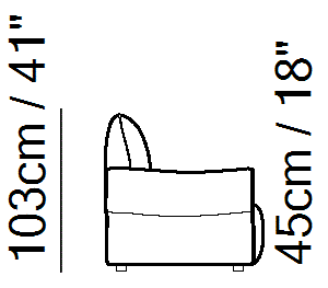 Wellbe Sectional by Natuzzi Italia, size drawing