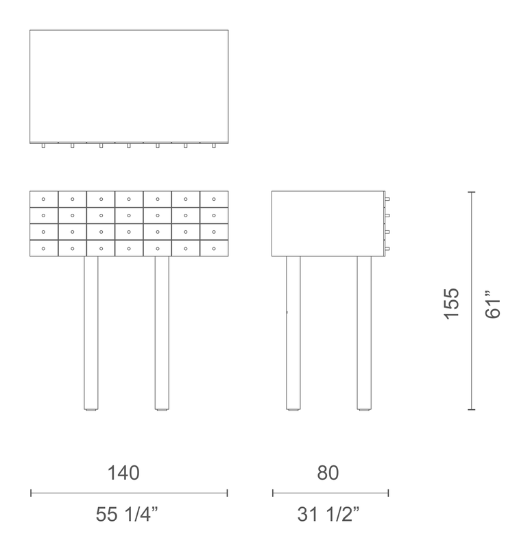 Progetti Compiuti Cabinet by Cappellini, size drawing: PC_8