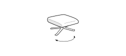 Cut Armchair by Ditre Italia, size drawing: Swivel footstool mix