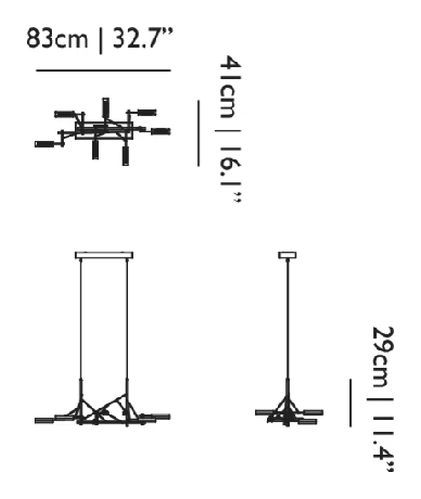 Tinkering Pendant Lamp by Moooi, size drawing: 85