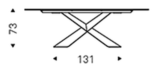 Tyron Crystalart Dining Table by Cattelan Italia, size drawing 1