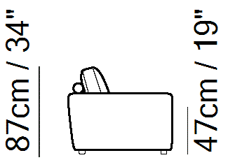 Semplice Sectional by Natuzzi Italia, size drawing