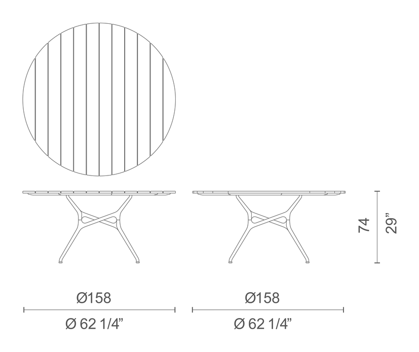 Branch Table Lido by Cappellini, size drawing: BR_3E
