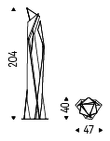Thriller Floor Lamp by Cattelan Italia, size drawing