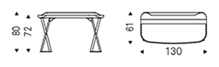 Cocoon Leather Desk by Cattelan Italia, size drawing