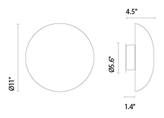 Babila Wall Lamp by Marset, size drawing: Babila 28