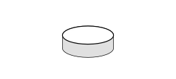 Clip Set Ottoman and Table by Ditre Italia, size drawing: Round mixed footstool diameter 120