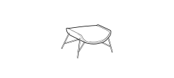 Beetle Armchair by Ditre Italia, size drawing: Footstool