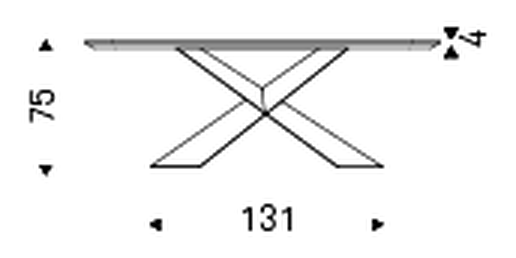 Tyron Wood Dining Table by Cattelan Italia, size drawing 1