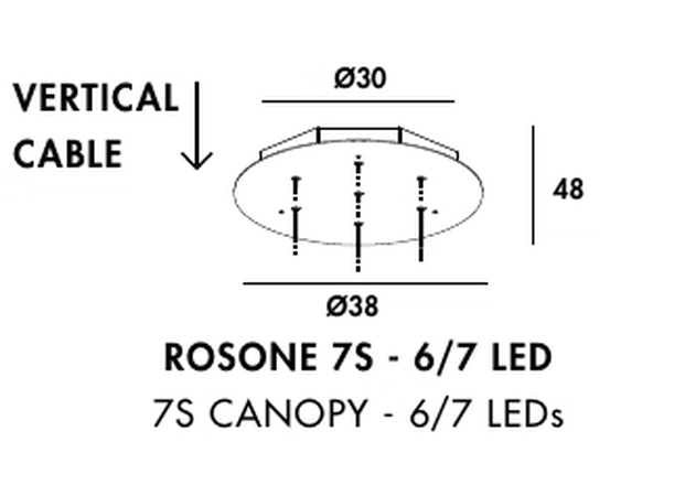 Willow Pendant Lamp by Sovet, size drawing: 7S canopy